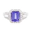 Image 1 : 14KT White Gold 2.29ct Tanzanite and Diamond Ring