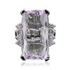 Image 1 : 14KT White Gold 13.30ct Kunzite and Diamond Ring