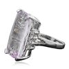 Image 2 : 14KT White Gold 13.30ct Kunzite and Diamond Ring