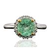 Image 1 : 14KT Two-Tone Gold 1.81ct Emerald and Diamond Ring