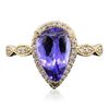 Image 1 : 14KT Yellow Gold 2.22ct Tanzanite and Diamond Ring