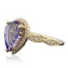 Image 2 : 14KT Yellow Gold 2.22ct Tanzanite and Diamond Ring