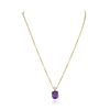 Image 2 : 14KT Yellow Gold 4.84ct Amethyst and Diamond Pendant With Chain