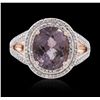 Image 1 : 14KT Rose Gold 3.62ct Tourmaline and Diamond Ring