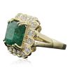 Image 2 : 14KT Yellow Gold 4.28ct Emerald and Diamond Ring