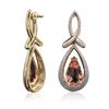 Image 2 : 14KT Yellow Gold 21.98ctw Morganite and Diamond Earrings