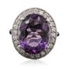 Image 1 : 14KT White Gold 7.92ct Amethyst and Diamond Ring