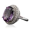 Image 2 : 14KT White Gold 7.92ct Amethyst and Diamond Ring