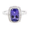 Image 1 : 14KT White Gold 2.39ct Tanzanite and Diamond Ring