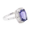 Image 2 : 14KT White Gold 2.39ct Tanzanite and Diamond Ring