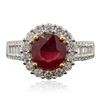 Image 1 : 14KT Two-Tone 2.87ct Ruby and Diamond Ring