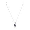 Image 1 : 14KT White Gold 0.16ctw Diamond Pendant With Chain