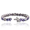 Image 3 : 14KT White Gold 14.58ctw Tanzanite and Diamond Tennis Bracelet