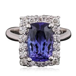 14KT White Gold 3.86ct Tanzanite and Diamond Ring