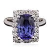 Image 1 : 14KT White Gold 3.86ct Tanzanite and Diamond Ring