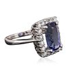 Image 2 : 14KT White Gold 3.86ct Tanzanite and Diamond Ring