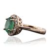 Image 2 : 14KT Rose Gold 1.74ct Emerald and Diamond Ring