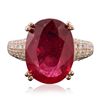 Image 1 : 14KT Rose Gold 12.88ct Ruby and Diamond Ring