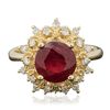 Image 1 : 14KT Yellow Gold 3.35ct Ruby and Diamond Ring