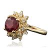 Image 2 : 14KT Yellow Gold 3.35ct Ruby and Diamond Ring