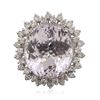 Image 1 : 14KT White Gold 29.38ct Kunzite and Diamond Ring
