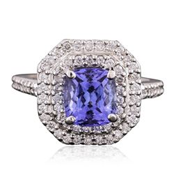 14KT White Gold 2.00ct Tanzanite and Diamond Ring