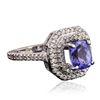 Image 2 : 14KT White Gold 2.00ct Tanzanite and Diamond Ring