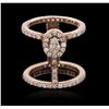 Image 1 : 14KT Rose Gold 1.23ctw Diamond Ring