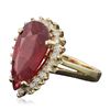 Image 2 : 14KT Yellow Gold 5.22ct Ruby and Diamond Ring