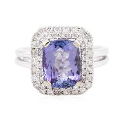 14KT White Gold 3.57ct Tanzanite and Diamond Ring