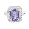Image 1 : 14KT White Gold 3.57ct Tanzanite and Diamond Ring
