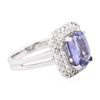 Image 2 : 14KT White Gold 3.57ct Tanzanite and Diamond Ring