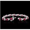 Image 3 : 14KT White Gold 18.15ctw Ruby and Diamond Bracelet