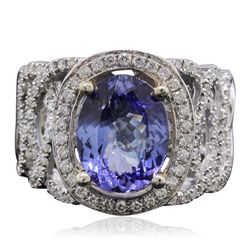 14KT Two-Tone Gold 2.88ct Tanzanite and Diamond Ring