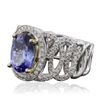 Image 2 : 14KT Two-Tone Gold 2.88ct Tanzanite and Diamond Ring