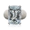 Image 1 : 14KT White Gold 15.88ct Aquamarine and Diamond Ring