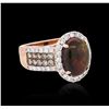 Image 2 : 14KT Rose Gold 2.27ct Opal and Diamond Ring