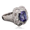 Image 2 : 18KT White Gold 3.35ct Tanzanite and Diamond Ring