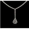 Image 2 : 14KT White Gold 1.03ctw Diamond Necklace