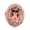 Image 1 : 14KT Rose Gold 12.12ct Morganite and Diamond Ring