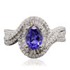 Image 1 : 14KT White Gold 1.03ct Tanzanite and Diamond Ring