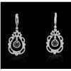 Image 1 : 14KT White Gold 4.80ctw Black Diamond Earrings