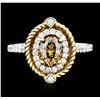 Image 1 : 14KT Two-Tone Gold 1.07ctw Diamond Ring