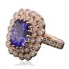 Image 2 : 14KT Rose Gold 5.95ct Tanzanite and Diamond Ring