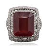 Image 1 : 14KT White Gold 12.53ct Ruby and Diamond Ring
