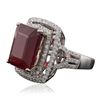 Image 2 : 14KT White Gold 12.53ct Ruby and Diamond Ring