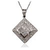 Image 2 : 14KT White Gold 1.33ctw Diamond Pendant With Chain