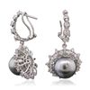 Image 2 : 14KT White Gold 12.2mm Pearl and Diamond Earrings