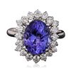 Image 1 : 14KT White Gold 3.88ct Tanzanite and Diamond Ring