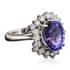 Image 2 : 14KT White Gold 3.88ct Tanzanite and Diamond Ring